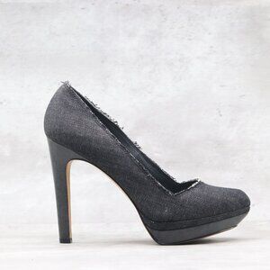 Diesel Womens‎ 40 EUR 9.5 US Black Distressed Denim Melrose Platform Heels Pumps